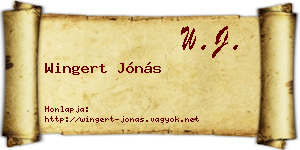 Wingert Jónás névjegykártya